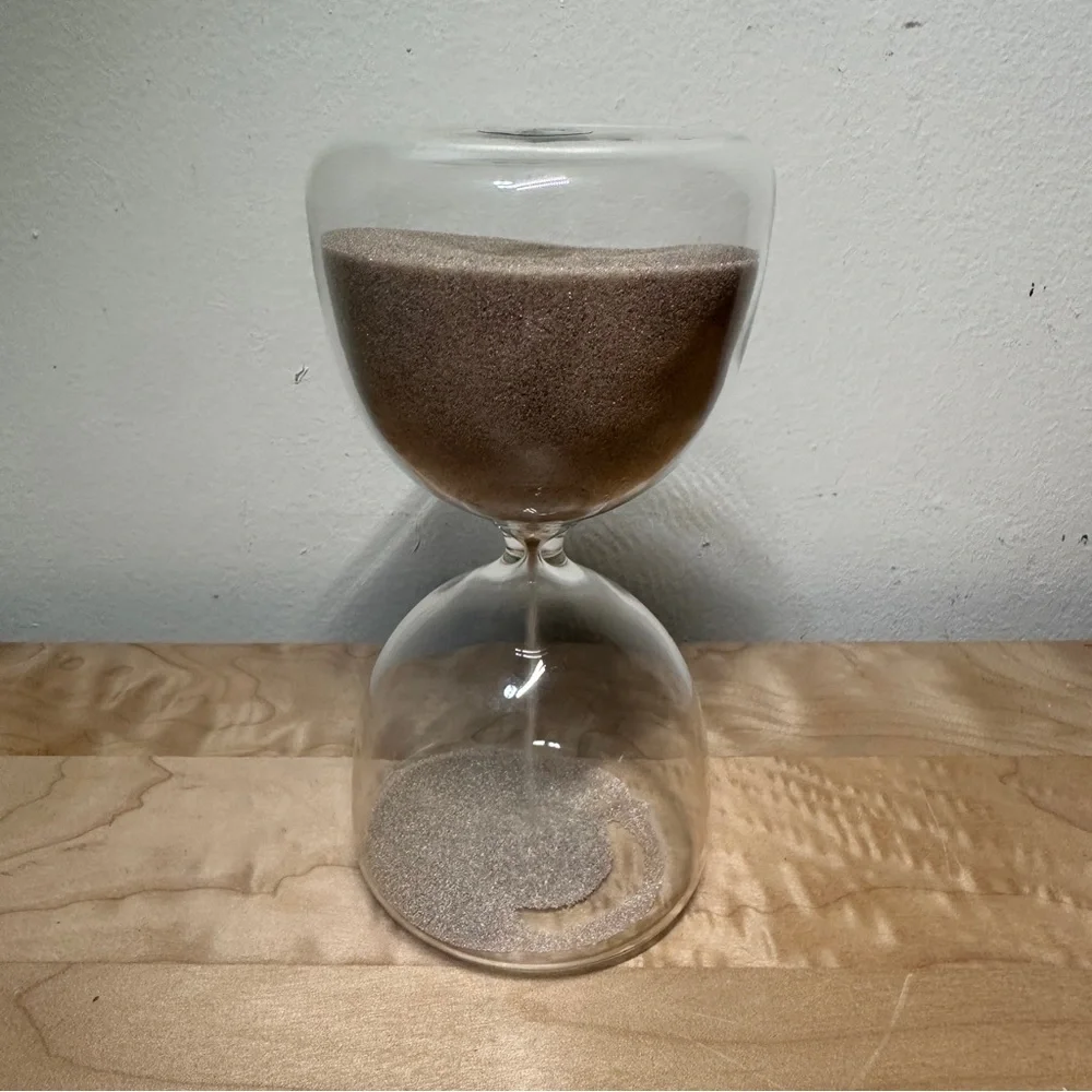 IKEA Glass Sand Hourglass 6” Clear Decorative Timer